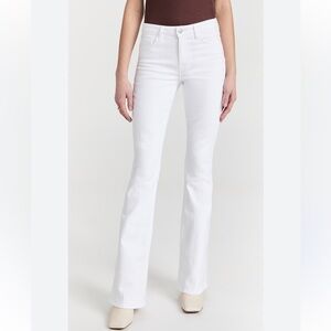 PAIGE Lou Lou High Rise Flare Jeans White Stretch Denim Size 30